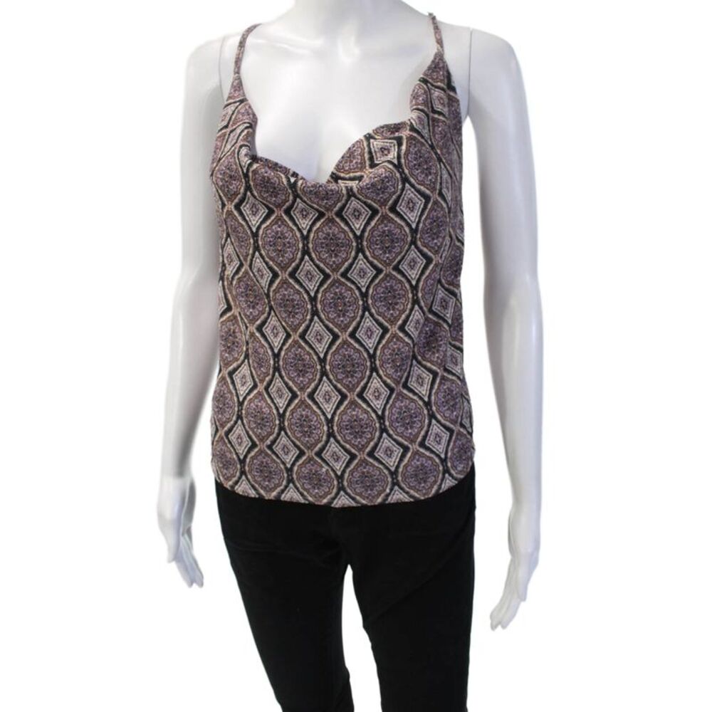 Bishop and Young Women Brown Geometric Bohemian Camisole Sleeveless Size S